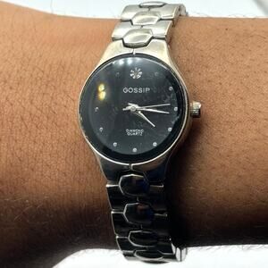 Silver & Black Gossip Men's Watch
